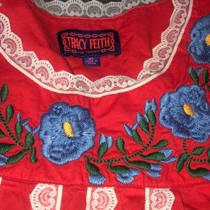 Tracy Feith Tops - Tracy Feith Red Embroidered Shirt XL Target Tracy Feith Tops - Tracy Feith Red Embroidered Shirt XL Target